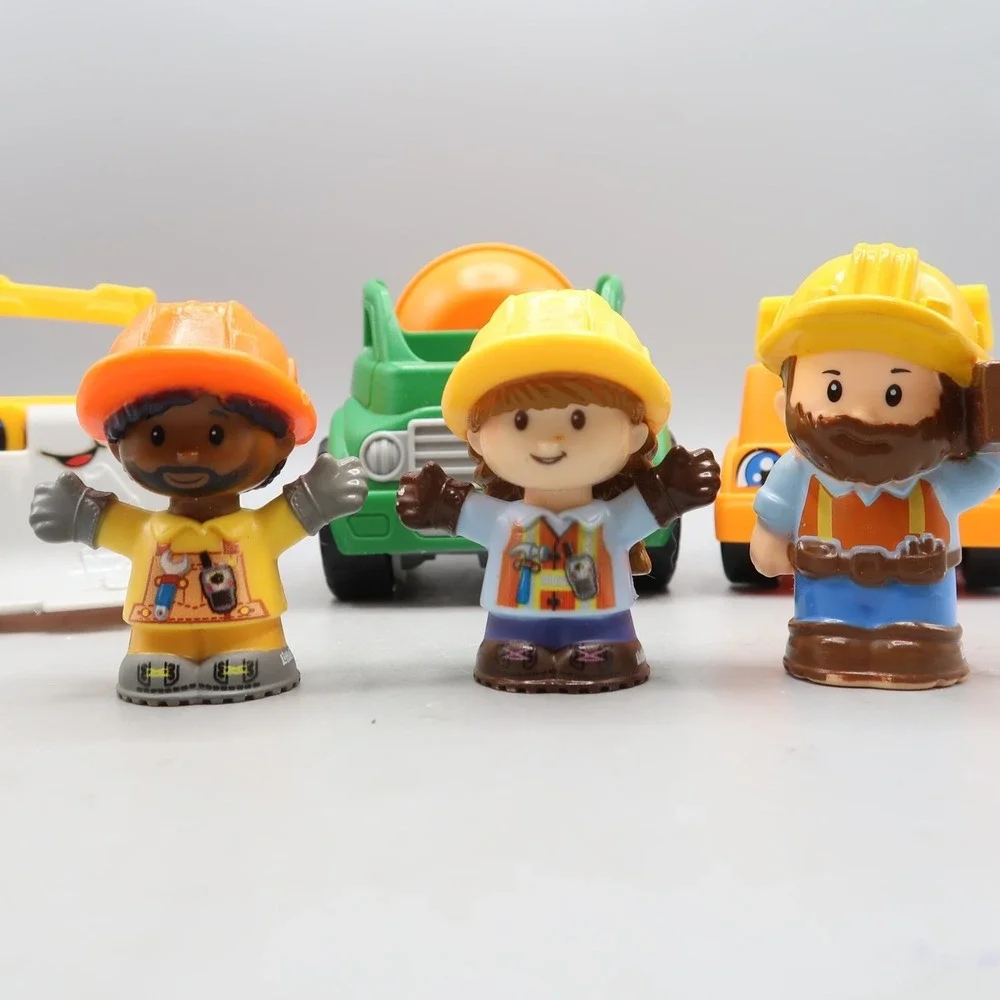 Fisher Price Little People Construction Lot  Dump Loader Cement Truck Figure lot
